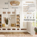 Brown Rattan Flush Mount Ceiling Fan Integrated Remote